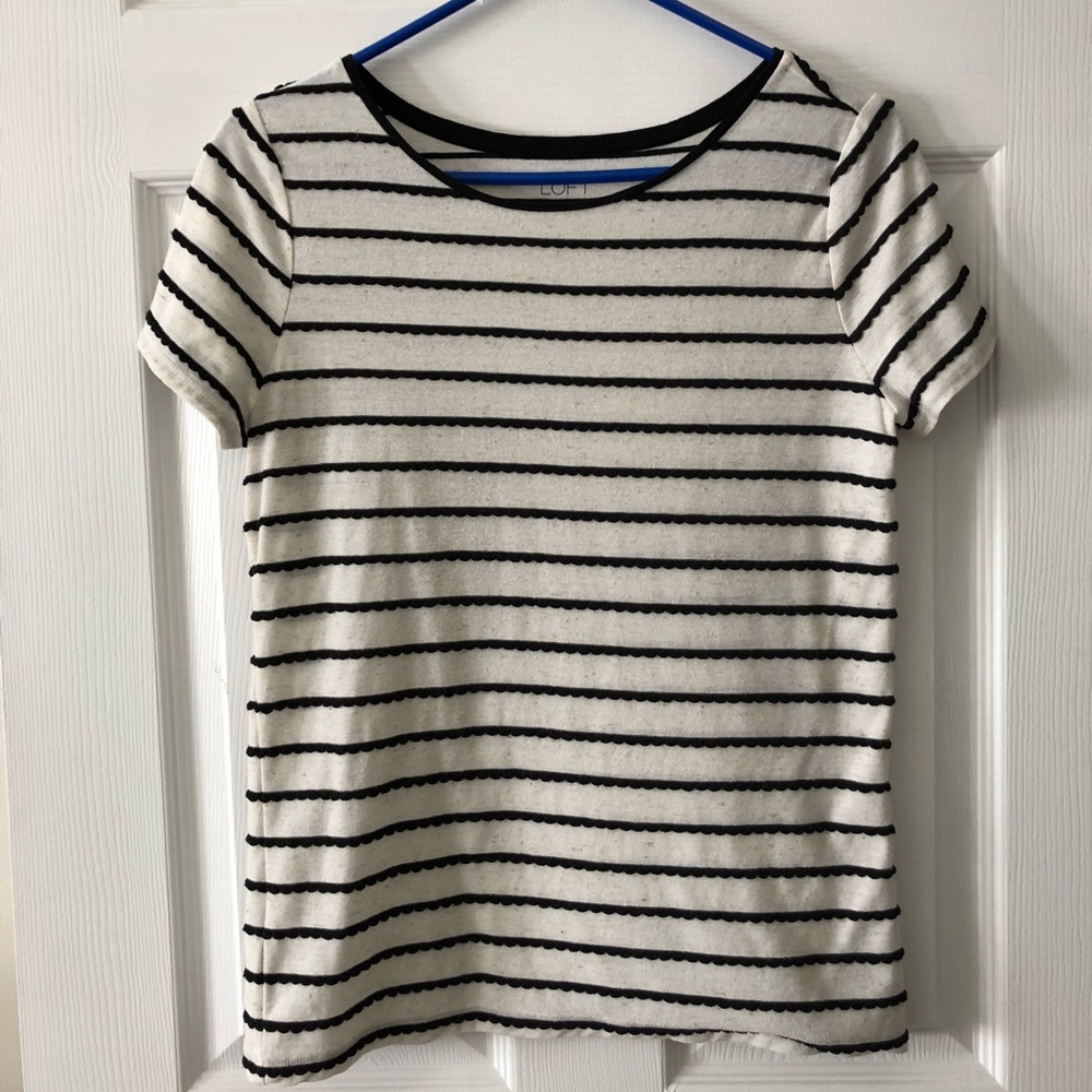 Loft scallop stripe tee